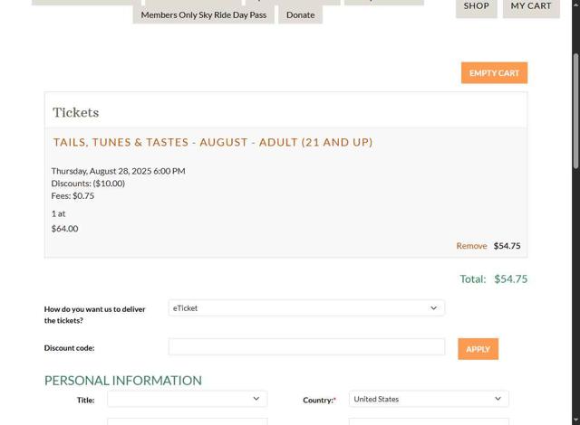 Cheyenne Mountain Zoo checkout page showing Cheyenne Mountain Zoo discount code box | Screenshot taken by SimplyCodes community member on Jul 31, 2025