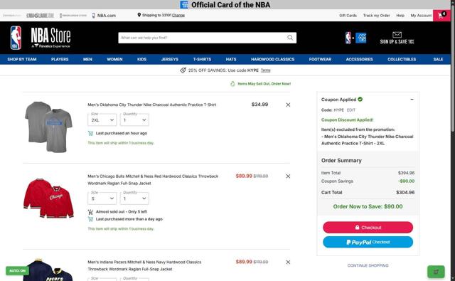 Chicago Bulls checkout page showing Chicago Bulls promo code box | Screenshot taken by SimplyCodes community member on Sep 24, 2025