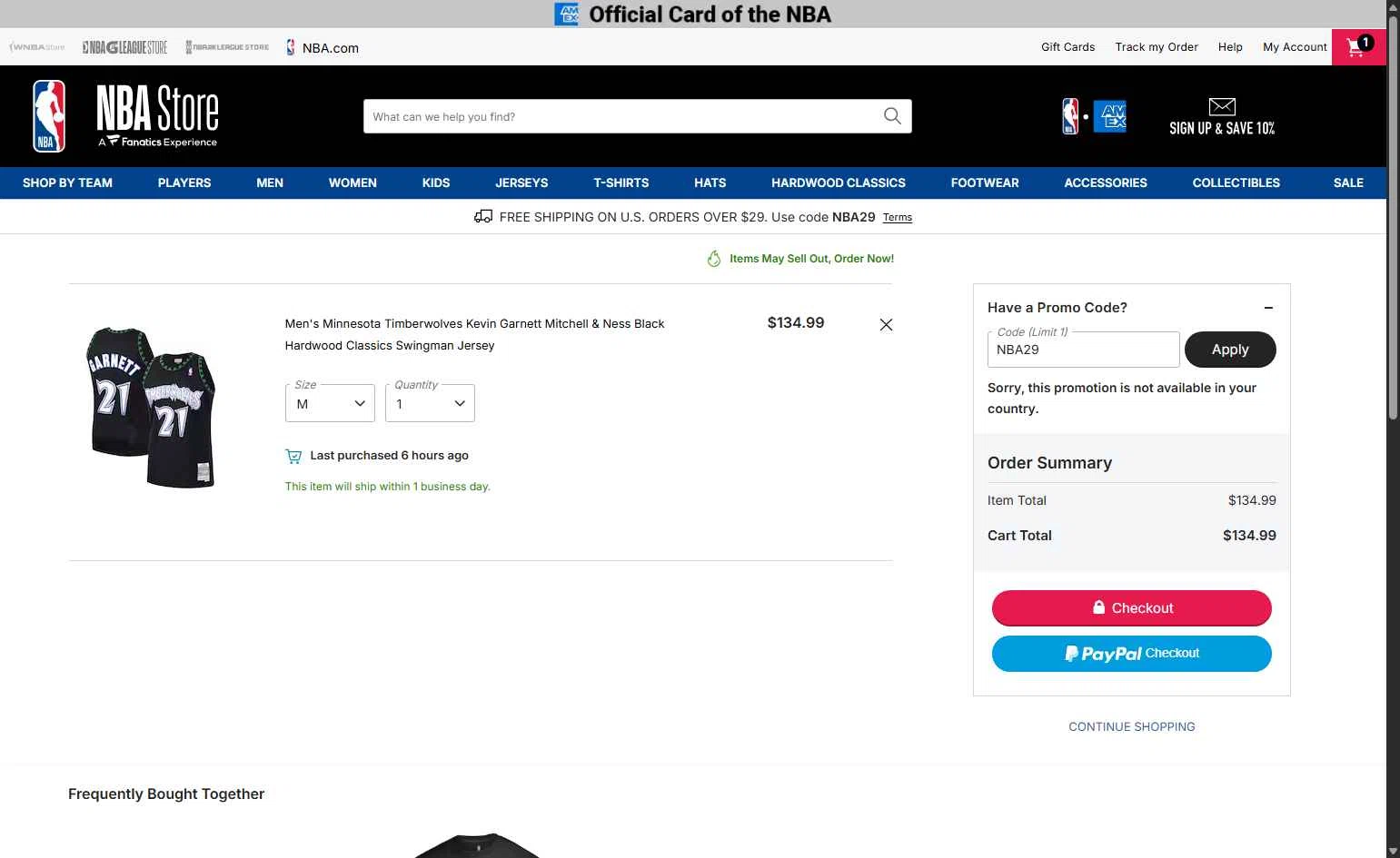 Chicago Bulls checkout page showing Chicago Bulls promo code box | Screenshot taken by SimplyCodes community member on Feb 4, 2026
