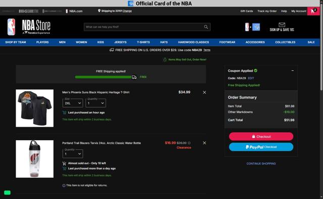 Chicago Bulls checkout page showing Chicago Bulls promo code box | Screenshot taken by SimplyCodes community member on Sep 2, 2025