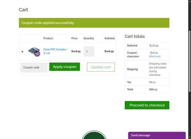 Chicago Canvas & Supply checkout page showing Chicago Canvas & Supply promo code box | Screenshot taken by SimplyCodes community member on Aug 6, 2025