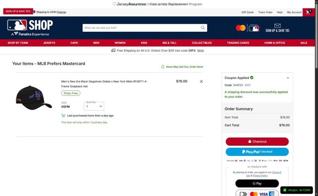 Chicago Cubs checkout page showing Chicago Cubs promo code box | Screenshot taken by SimplyCodes community member on Sep 11, 2025