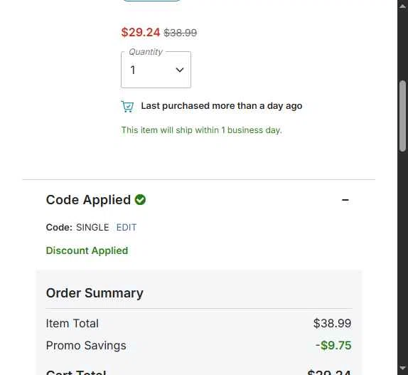 Chicago Cubs checkout page showing Chicago Cubs promo code box | Screenshot taken by SimplyCodes community member on Jan 15, 2026