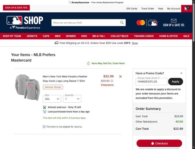 Chicago Cubs checkout page showing Chicago Cubs promo code box | Screenshot taken by SimplyCodes community member on Sep 7, 2025