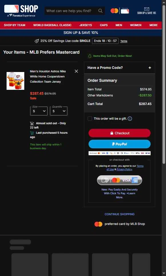 Chicago Cubs checkout page showing Chicago Cubs promo code box | Screenshot taken by SimplyCodes community member on Feb 24, 2026