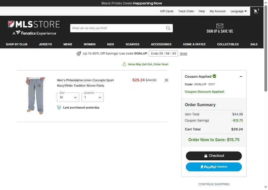Chicago Fire checkout page showing Chicago Fire promo code box | Screenshot taken by SimplyCodes community member on Nov 21, 2025