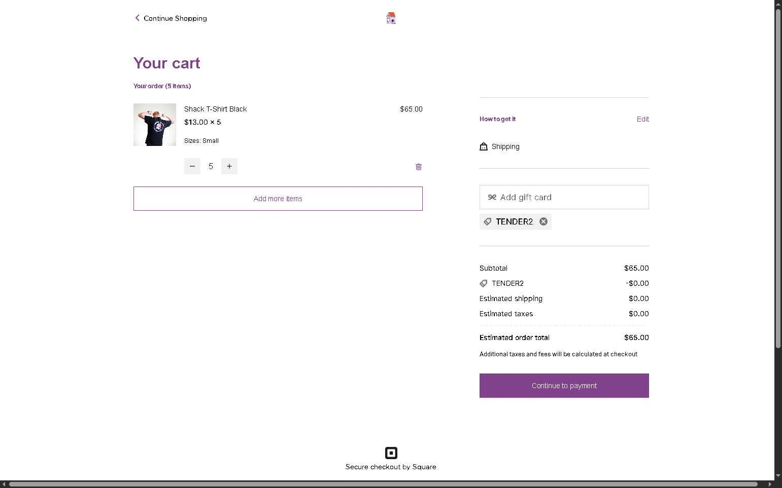 Chicken Shack checkout page showing Chicken Shack promo code box | Screenshot taken by SimplyCodes community member on Jun 7, 2025