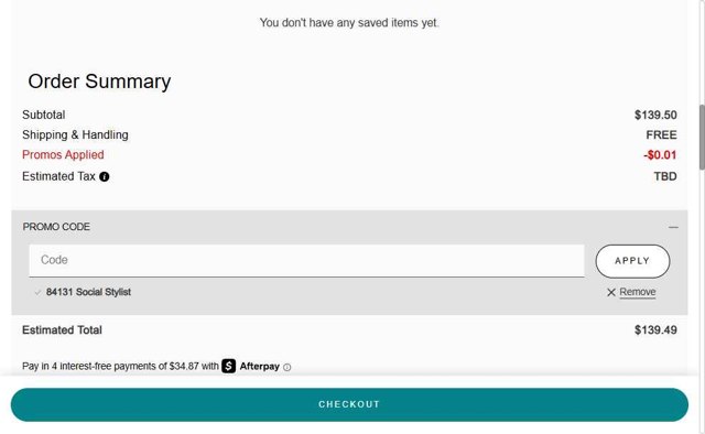 Chico's checkout page showing Chico's promo code box | Screenshot taken by SimplyCodes community member on Jul 23, 2025
