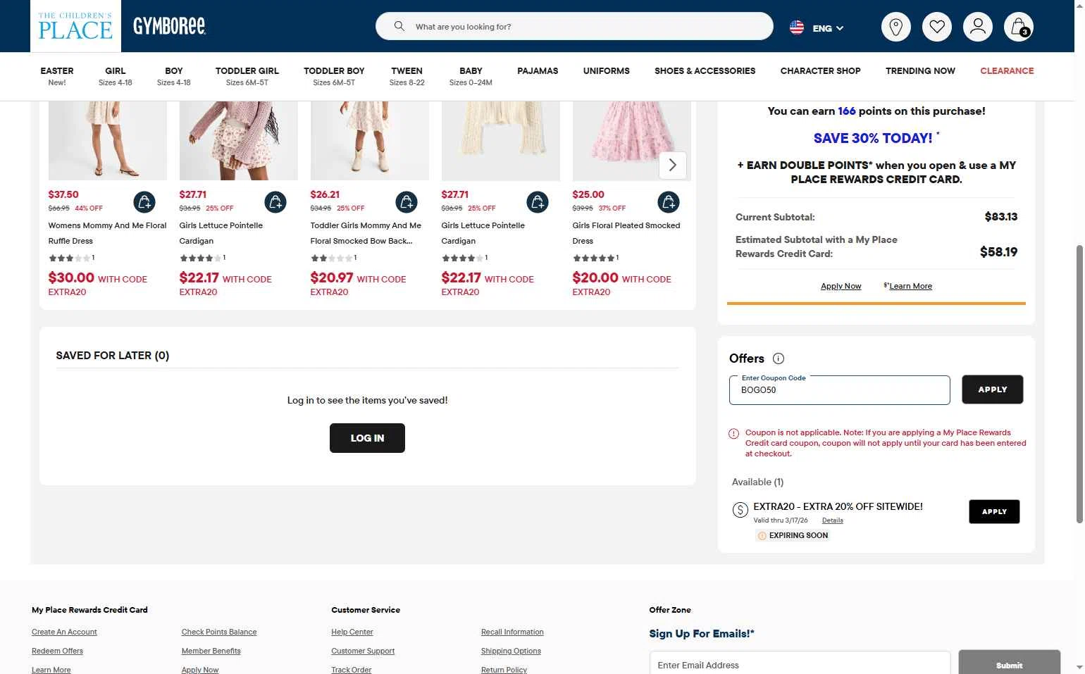 Verification screenshot for 50% Off Buy 1 Get 1 at The Children's Place - 3mo ago