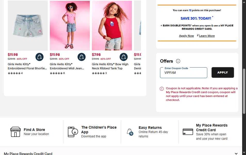 Verification screenshot for 20% Off Storewide at The Children's Place at The Children's Place — 4d ago