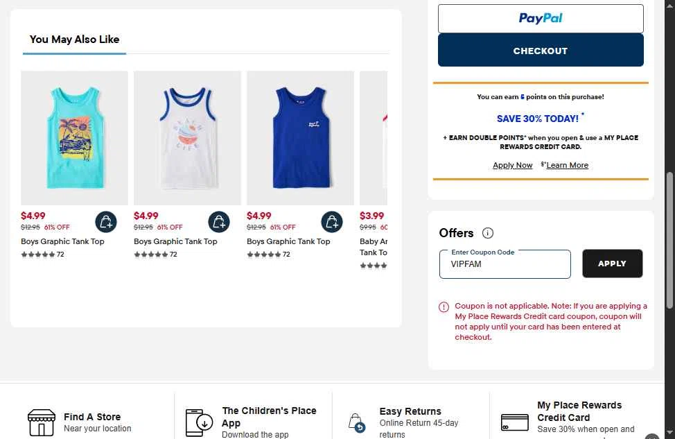 Verification screenshot for 20% Off Storewide at The Children's Place at The Children's Place — 4d ago