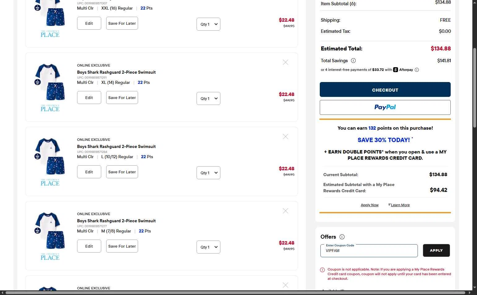 Verification screenshot for 20% Off Storewide at The Children's Place at The Children's Place — 23d ago