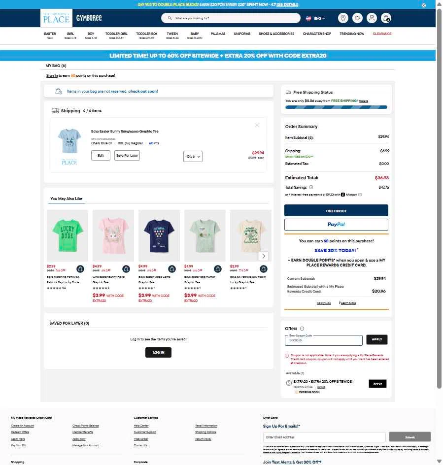 Verification screenshot for 50% Off Buy 1 Get 1 at The Children's Place - 3mo ago