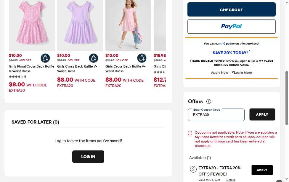Verification screenshot for 30% Off Storewide at The Children's Place - 3mo ago
