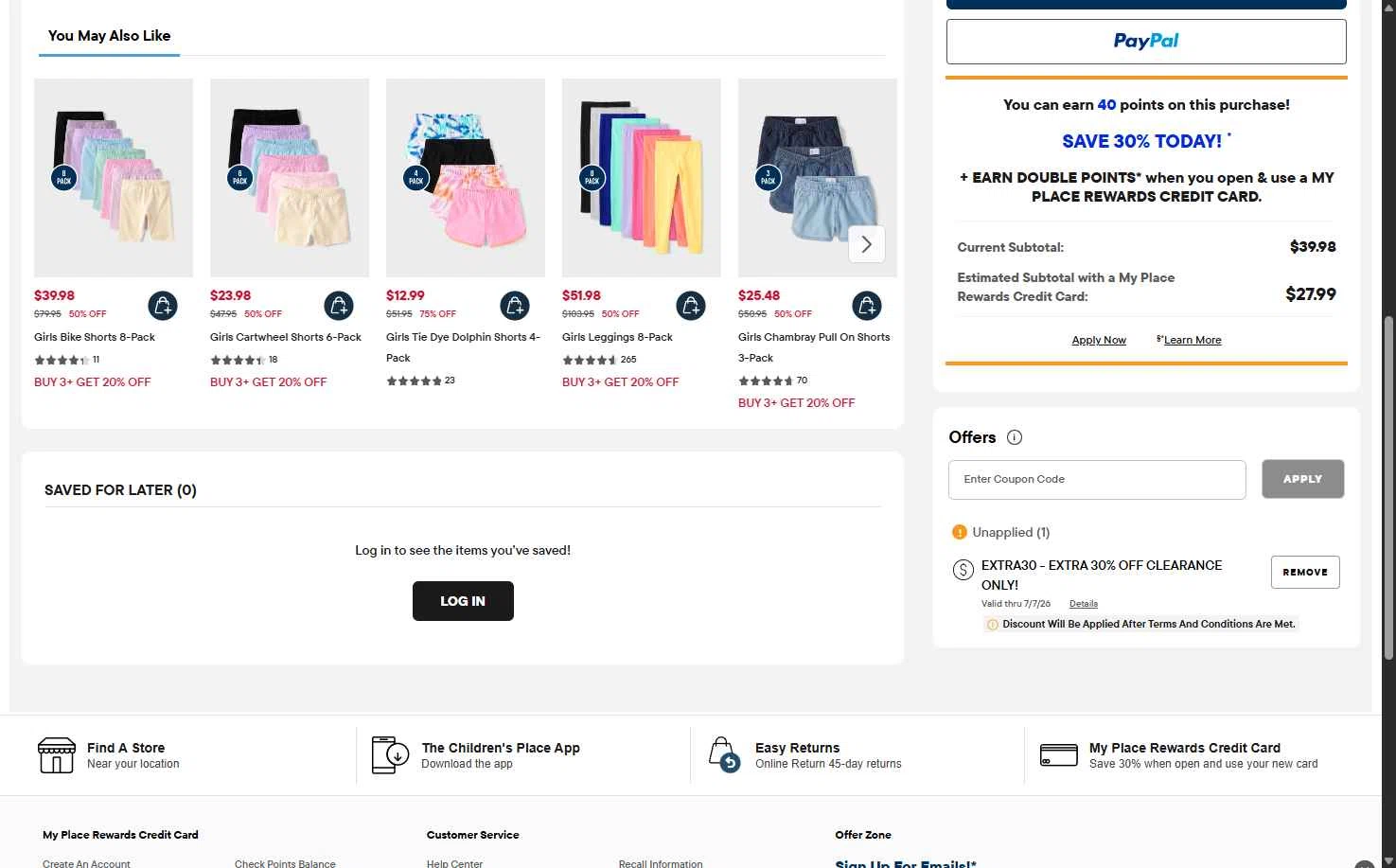 Verification screenshot for 30% Off Storewide at The Children's Place - 4d ago
