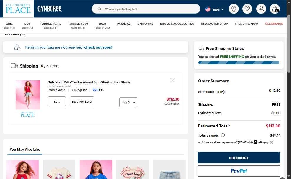 Verification screenshot for 20% Off Clearance at The Children's Place — 30d ago