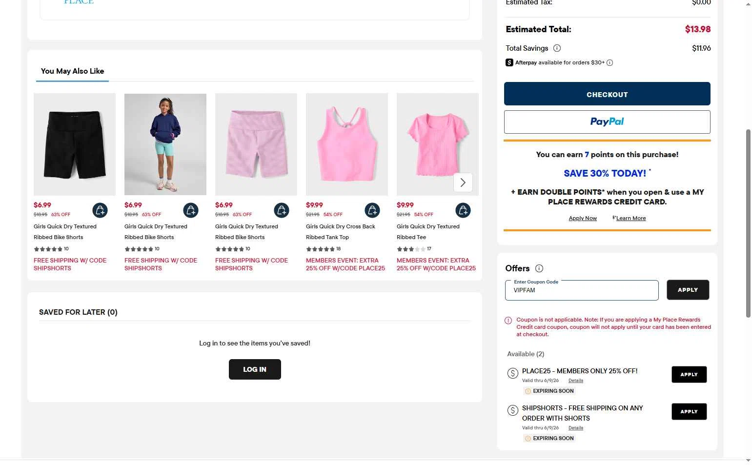 Verification screenshot for 20% Off Storewide at The Children's Place at The Children's Place — 15d ago