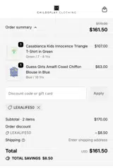LEXALIFE50 coupon verification screenshot