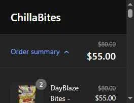 ChillaBites checkout page showing ChillaBites promo code box | Screenshot taken by SimplyCodes community member on Aug 25, 2025