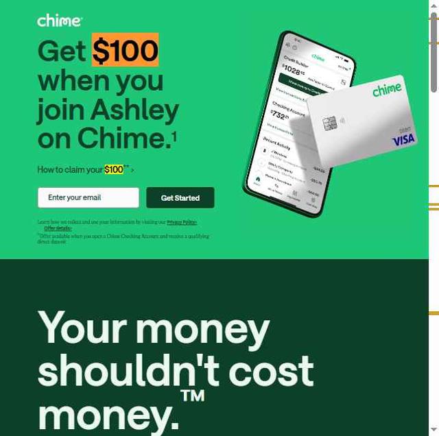 Chime checkout page showing Chime promo code box | Screenshot taken by SimplyCodes community member on May 25, 2025