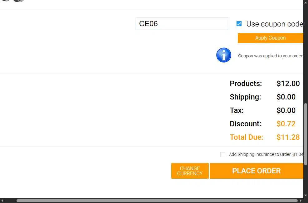 Chinavasion checkout page showing Chinavasion coupon code box | Screenshot taken by SimplyCodes community member on Jul 30, 2025