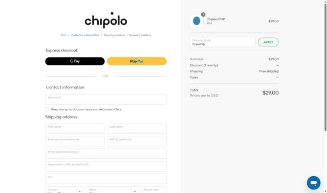 Chipolo checkout page showing Chipolo discount code box | Screenshot taken by SimplyCodes community member on Jul 25, 2025