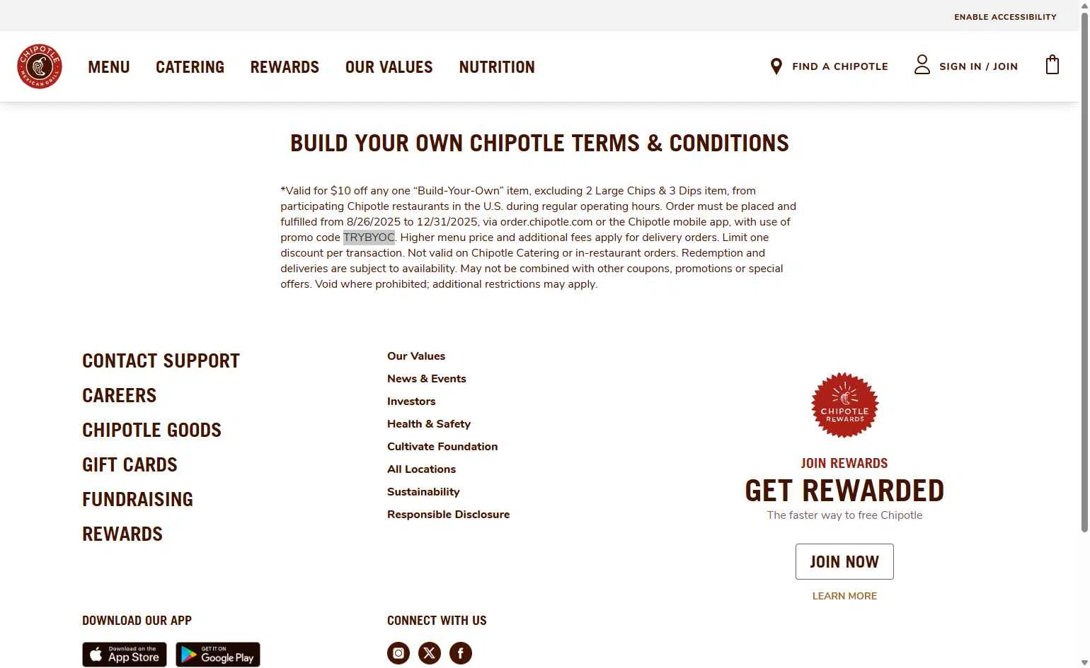 Chipotle Promo Codes - $10 Off (2 Verified) Dec 2025
