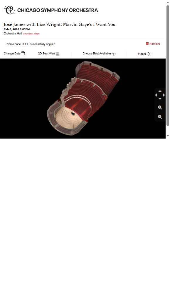 Chicago Symphony Orchestra checkout page showing Chicago Symphony Orchestra promo code box | Screenshot taken by SimplyCodes community member on Feb 5, 2026