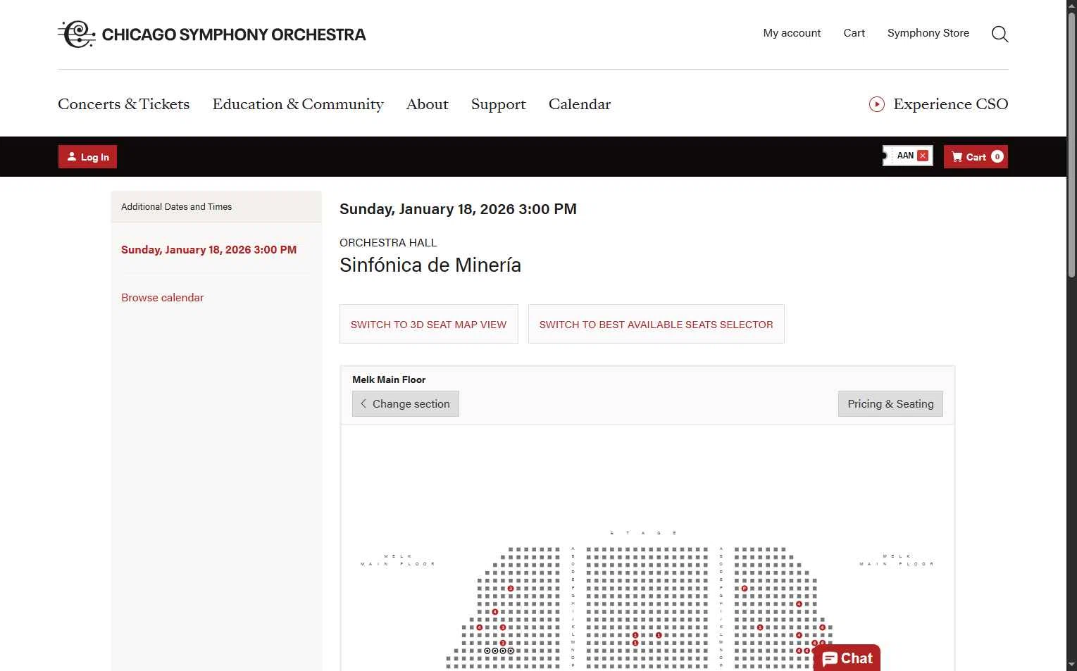 Chicago Symphony Orchestra checkout page showing Chicago Symphony Orchestra promo code box | Screenshot taken by SimplyCodes community member on Jan 10, 2026