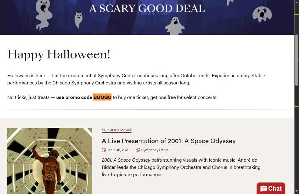 Chicago Symphony Orchestra checkout page showing Chicago Symphony Orchestra promo code box | Screenshot taken by SimplyCodes community member on Jan 2, 2026