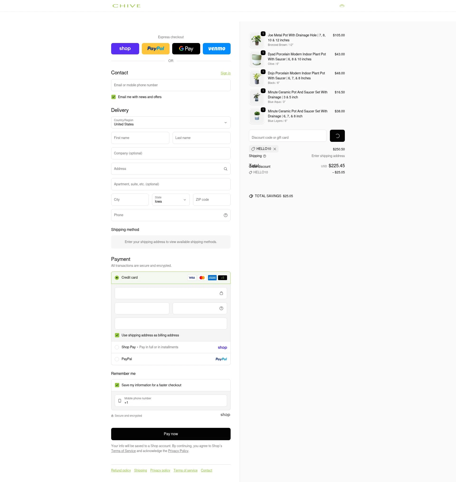 Chive checkout page showing Chive promo code box | Screenshot taken by SimplyCodes community member on Jan 22, 2026