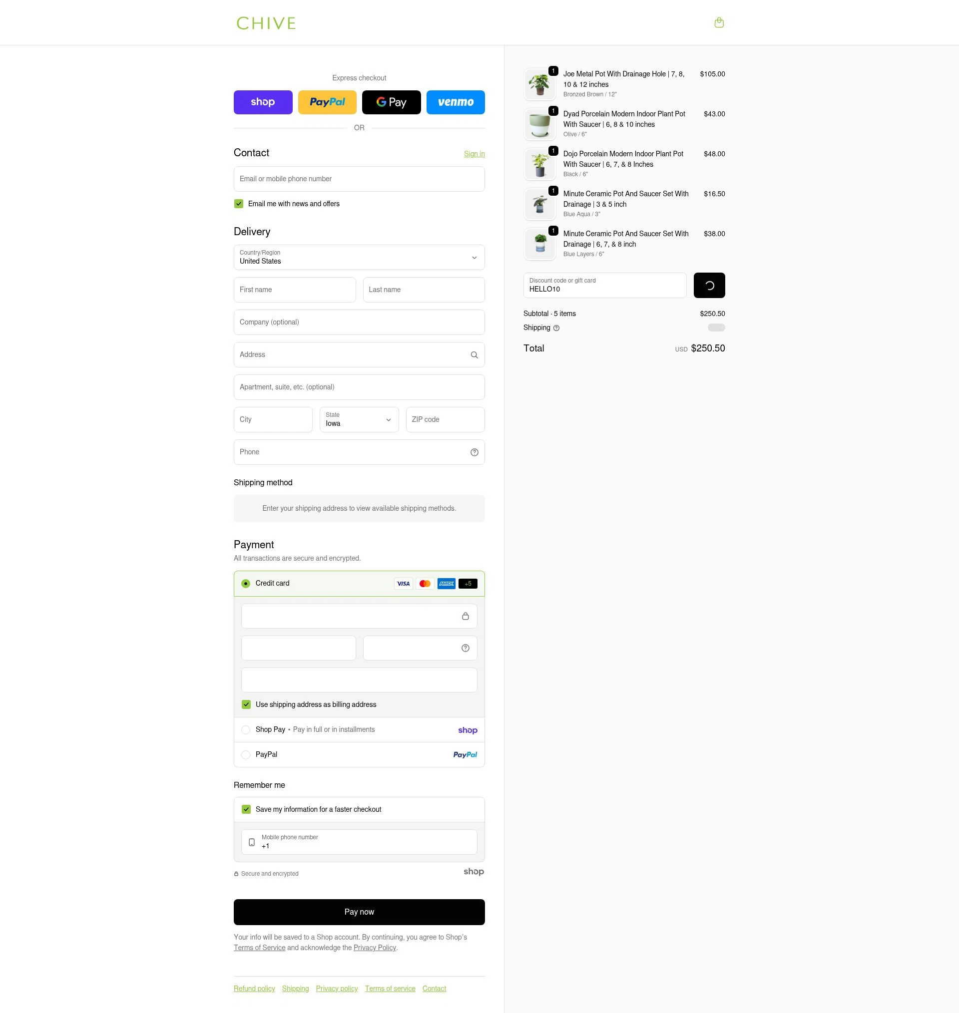 Chive checkout page showing Chive promo code box | Screenshot taken by SimplyCodes community member on Jan 26, 2026