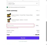Chock Full o'Nuts coupon verification screenshot