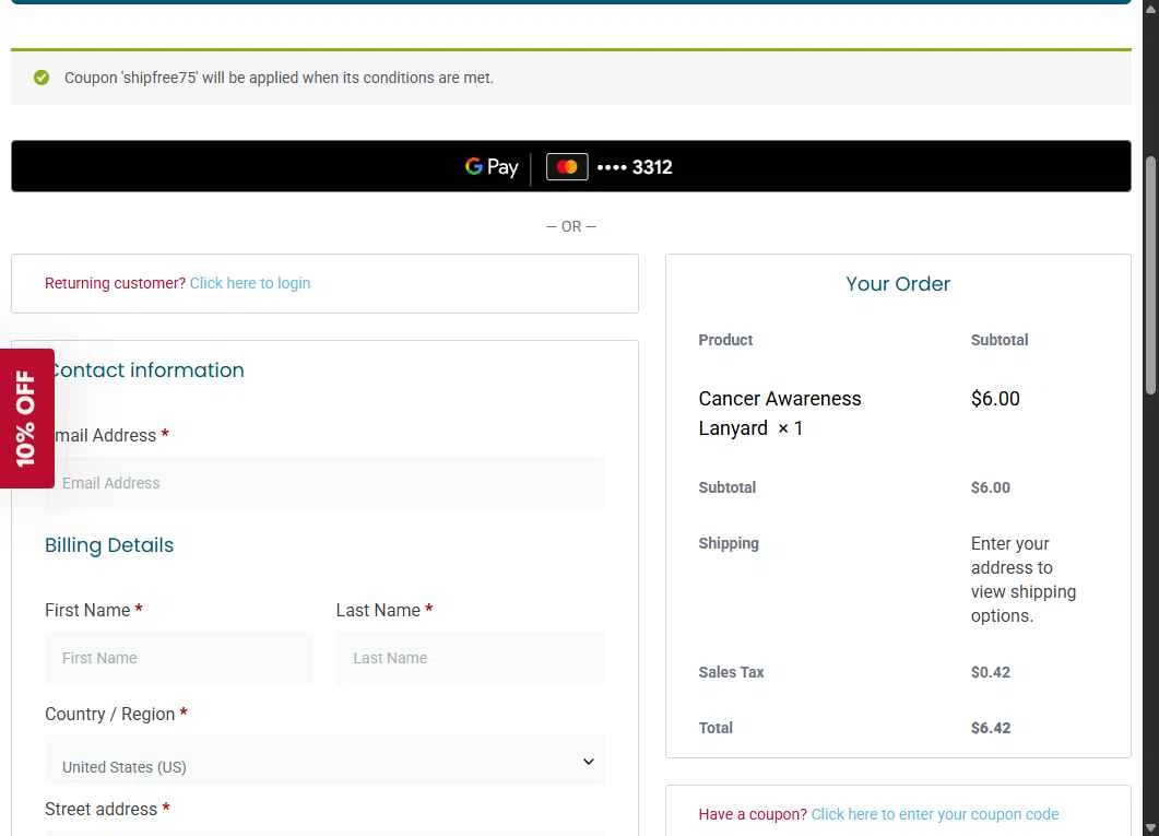 Choose Hope checkout page showing Choose Hope promo code box | Screenshot taken by SimplyCodes community member on Feb 2, 2026