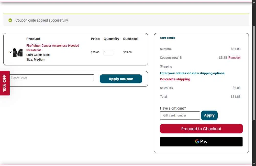 Choose Hope checkout page showing Choose Hope promo code box | Screenshot taken by SimplyCodes community member on Jan 19, 2026