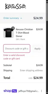 WELCOME20 coupon verification screenshot