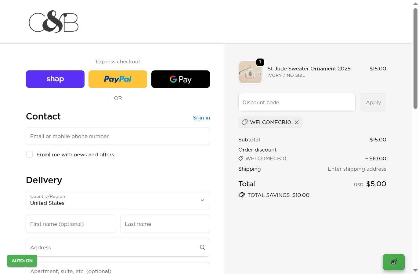 Christopher & Banks checkout page showing Christopher & Banks promo code box | Screenshot taken by SimplyCodes community member on Nov 1, 2025