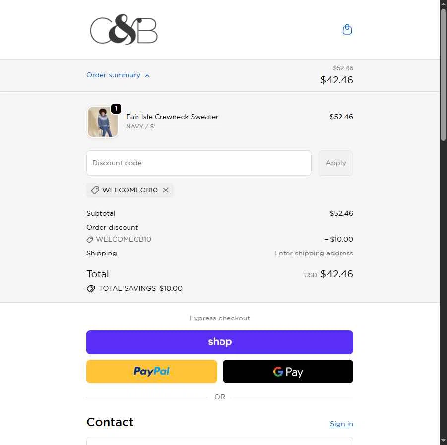 Christopher & Banks checkout page showing Christopher & Banks promo code box | Screenshot taken by SimplyCodes community member on Nov 11, 2025