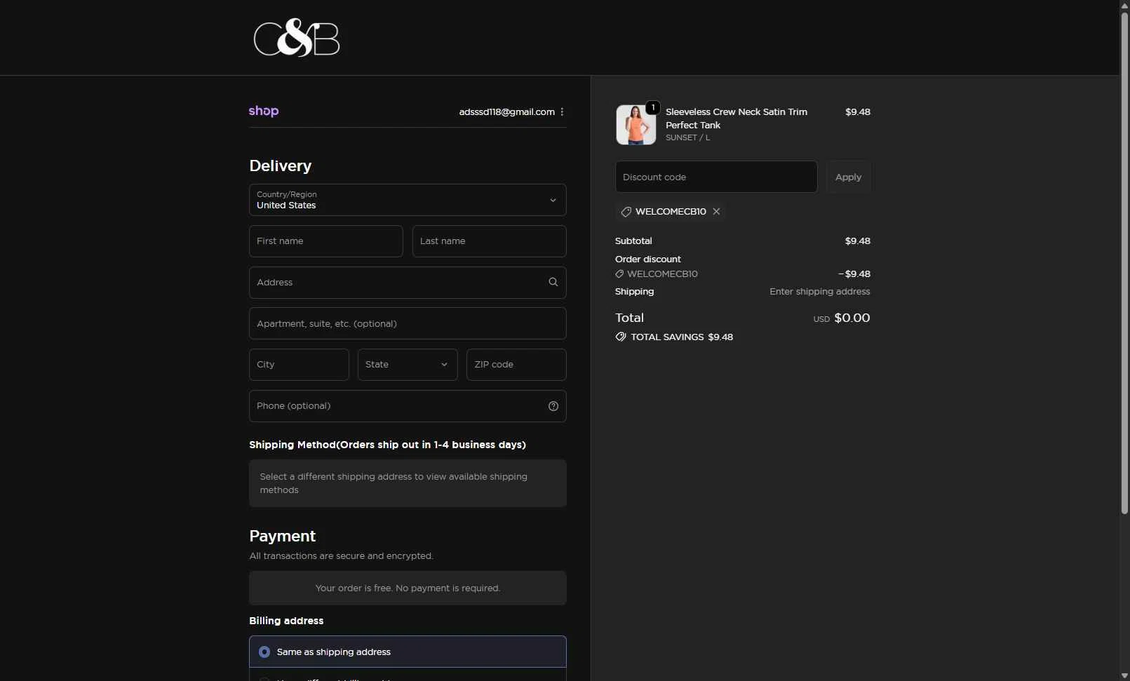 Christopher & Banks checkout page showing Christopher & Banks promo code box | Screenshot taken by SimplyCodes community member on Dec 11, 2025