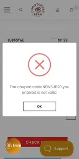 NEWSUB20 coupon verification screenshot