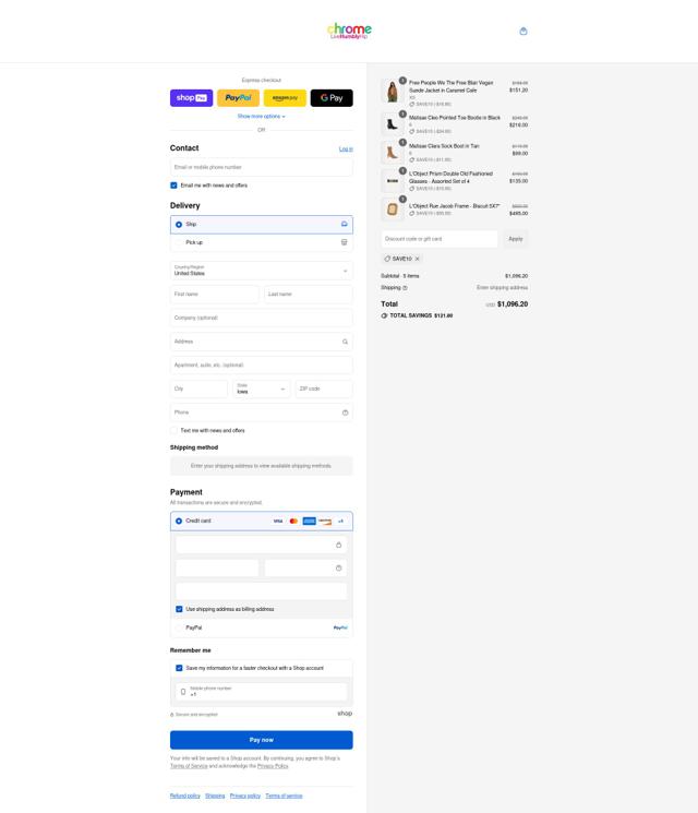 CHROME checkout page showing CHROME discount code box | Screenshot taken by SimplyCodes community member on Aug 16, 2025