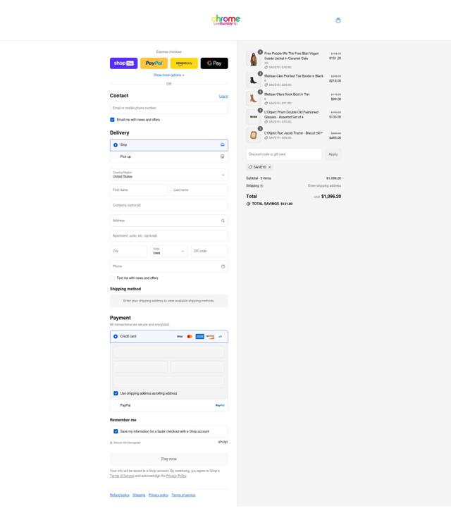 CHROME checkout page showing CHROME discount code box | Screenshot taken by SimplyCodes community member on Aug 26, 2025