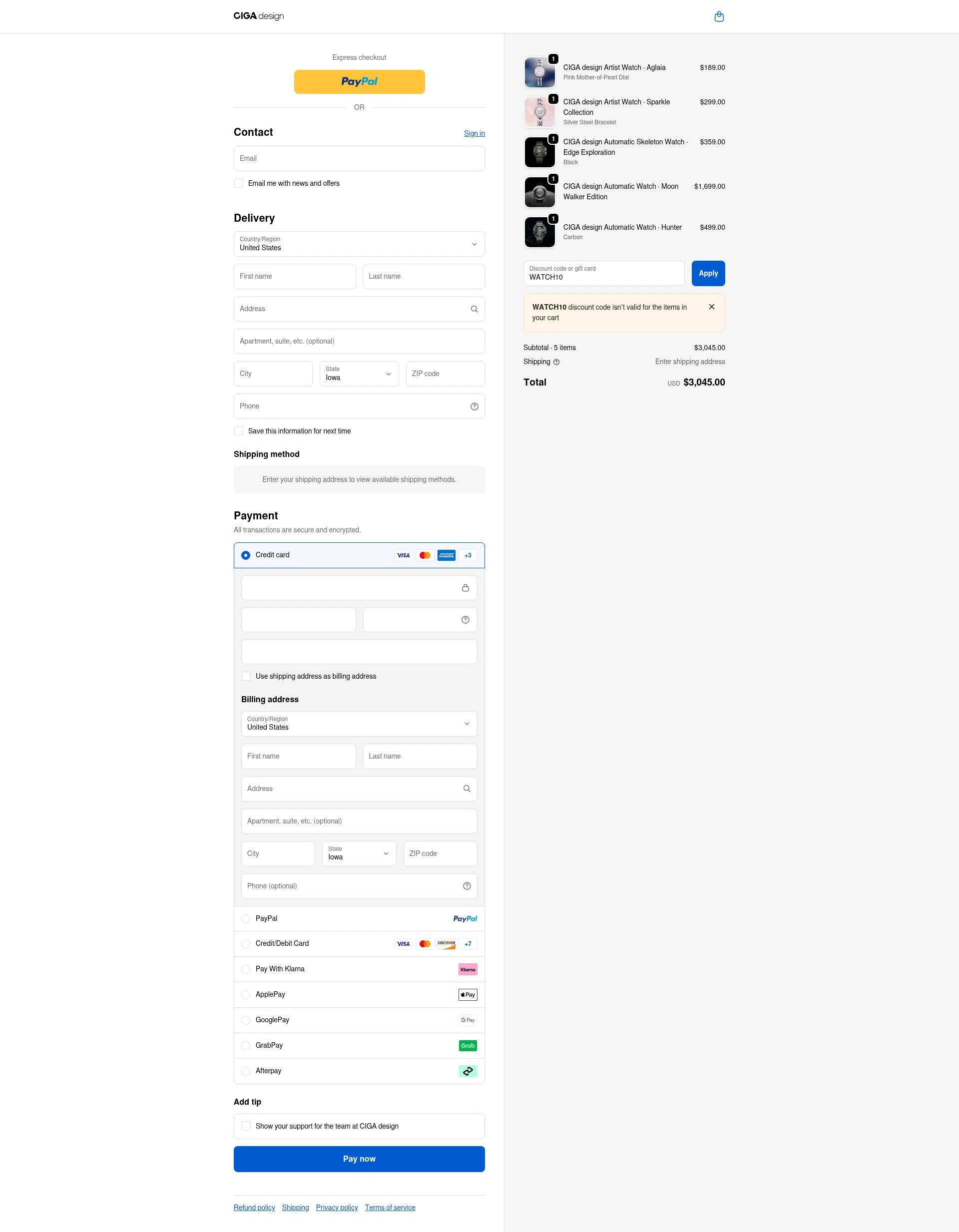 CIGADesign checkout page showing CIGADesign promo code box | Screenshot taken by SimplyCodes community member on Dec 10, 2025