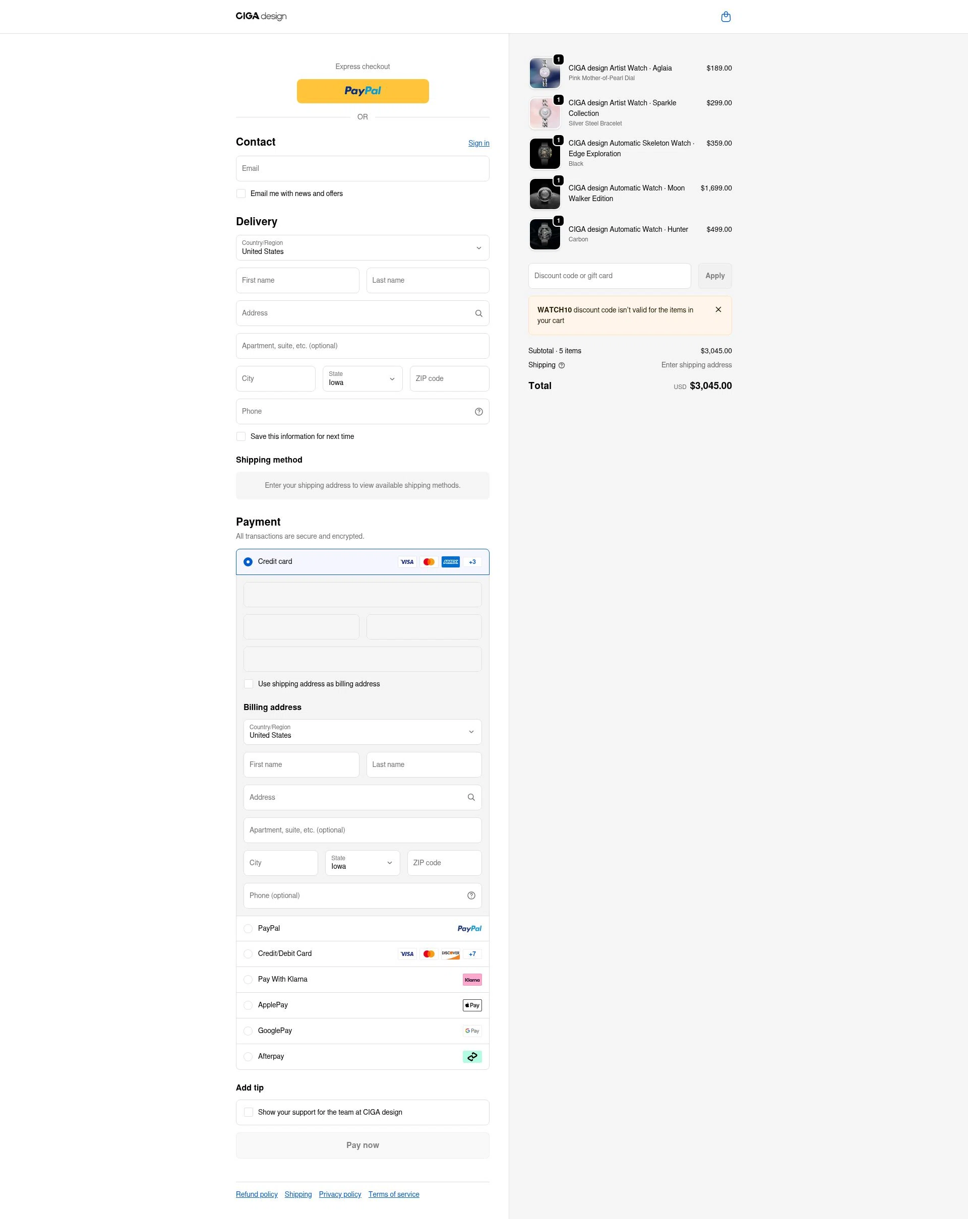 CIGADesign checkout page showing CIGADesign promo code box | Screenshot taken by SimplyCodes community member on Dec 23, 2025