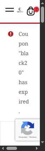 BLACK20 coupon verification screenshot