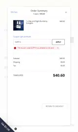 SUPP10 coupon verification screenshot