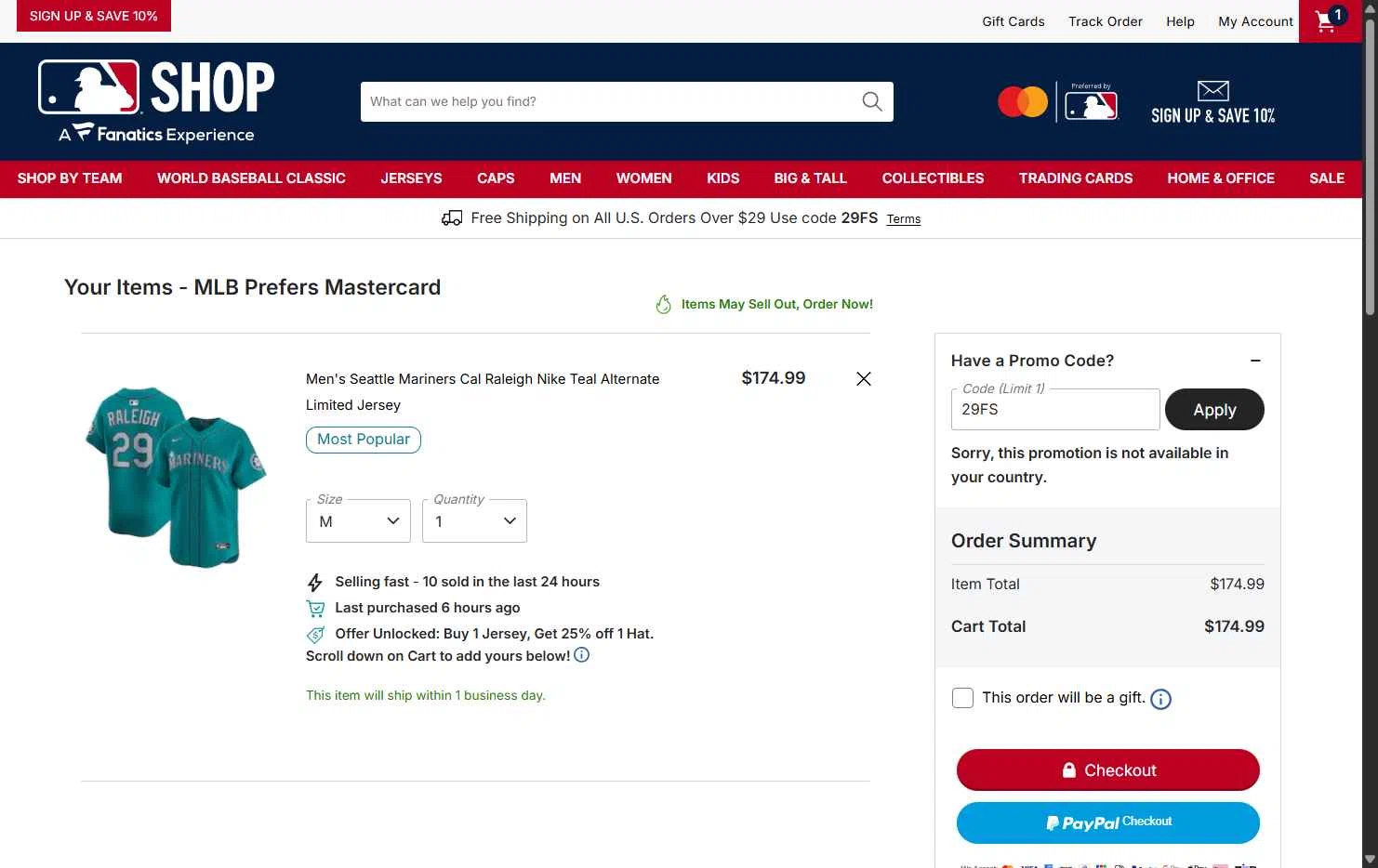 Cincinnati Reds checkout page showing Cincinnati Reds promo code box | Screenshot taken by SimplyCodes community member on Feb 6, 2026