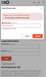 POPSPECIAL25 coupon verification screenshot