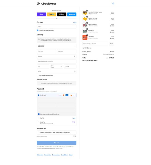 CircuitMess checkout page showing CircuitMess discount code box | Screenshot taken by SimplyCodes community member on Sep 3, 2025
