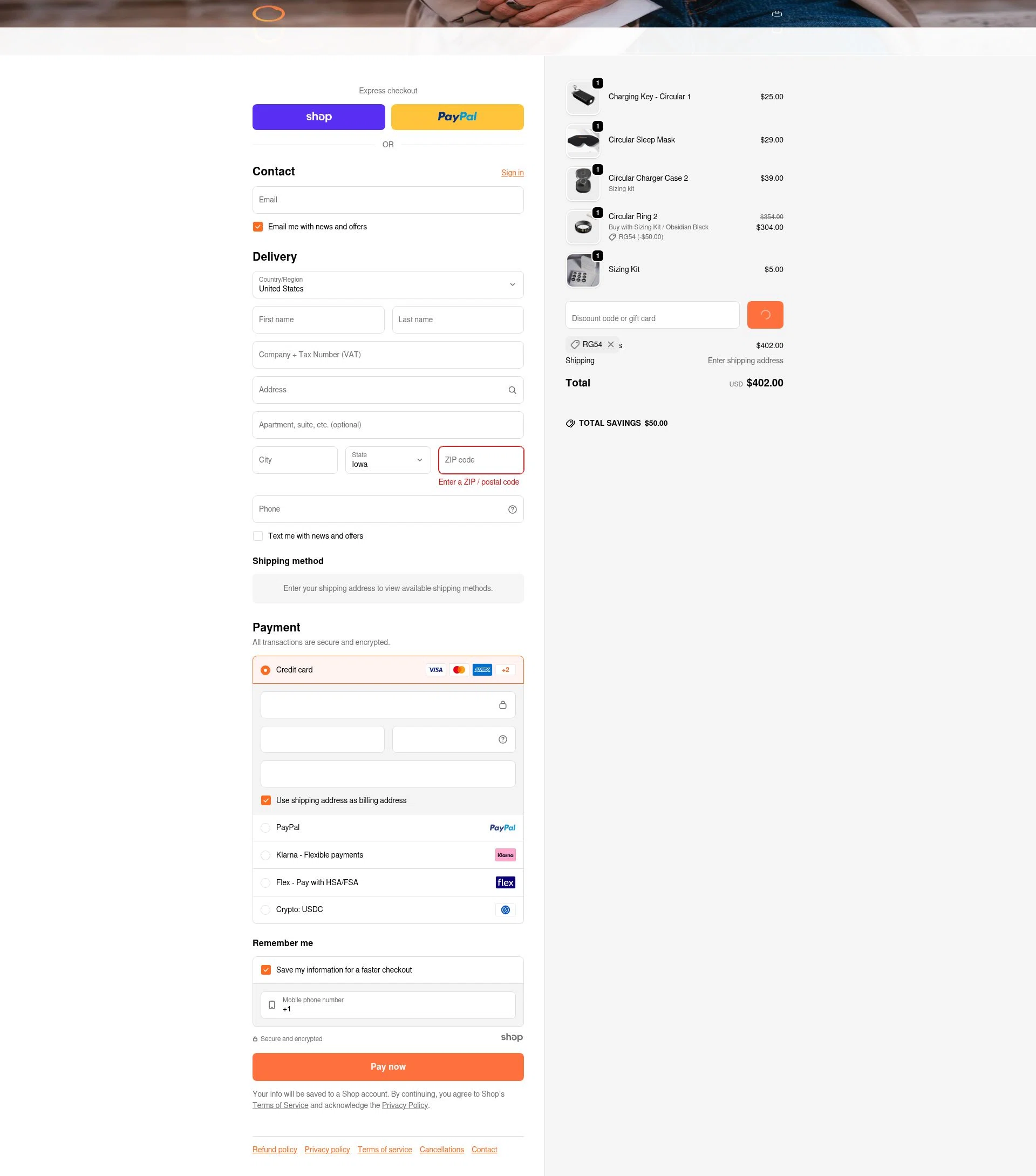 Circular checkout page showing Circular discount code box | Screenshot taken by SimplyCodes community member on Jan 2, 2026